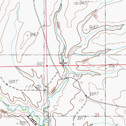 Topographic Map of Little Mitchell Slough, WY