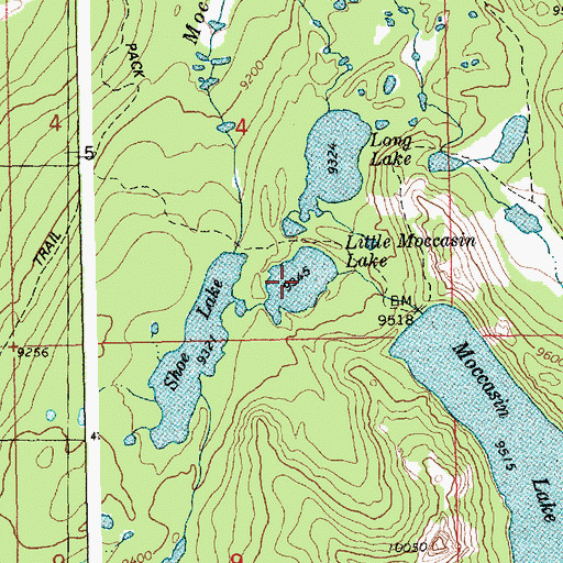 Topographic Map of Little Moccasin Lake, WY