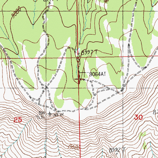 Topographic Map of Little Mountain, WY