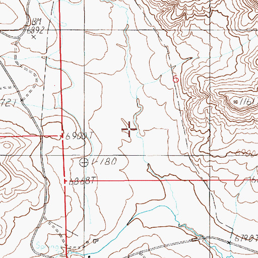 Topographic Map of Little Muddy Creek, WY