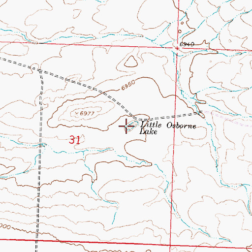 Topographic Map of Little Osborne Lake, WY