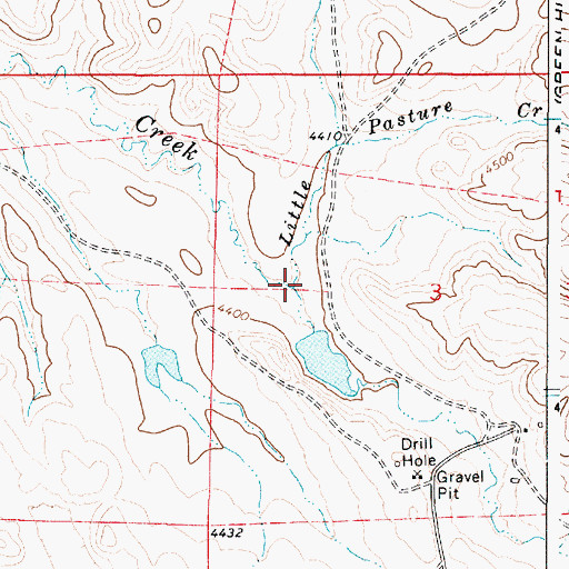 Topographic Map of Little Pasture Creek, WY