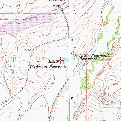 Topographic Map of Little Piedmont Reservoir, WY