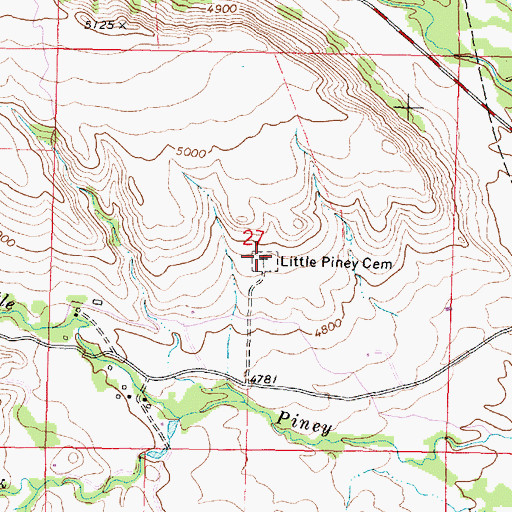 Topographic Map of Quiet Rest Cemetery, WY