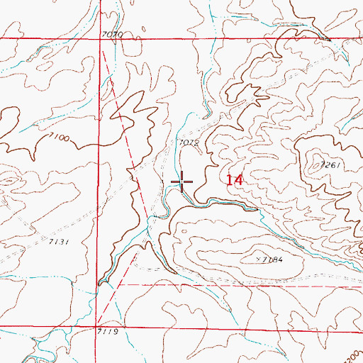 Topographic Map of Little Pinto Creek, WY