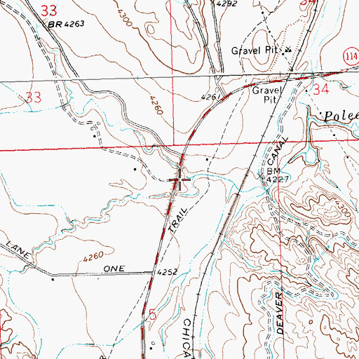 Topographic Map of Little Polecat Creek, WY