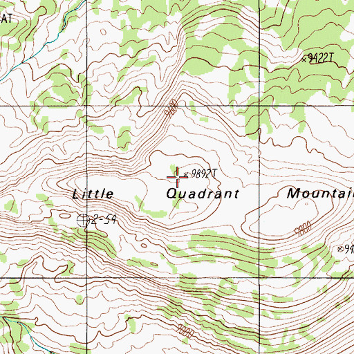 Topographic Map of Little Quadrant Mountain, WY