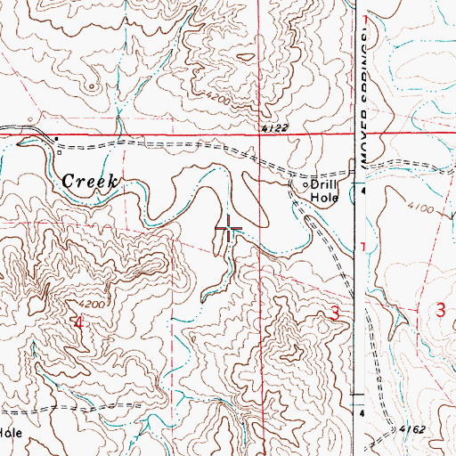 Topographic Map of Little Rawhide Creek, WY