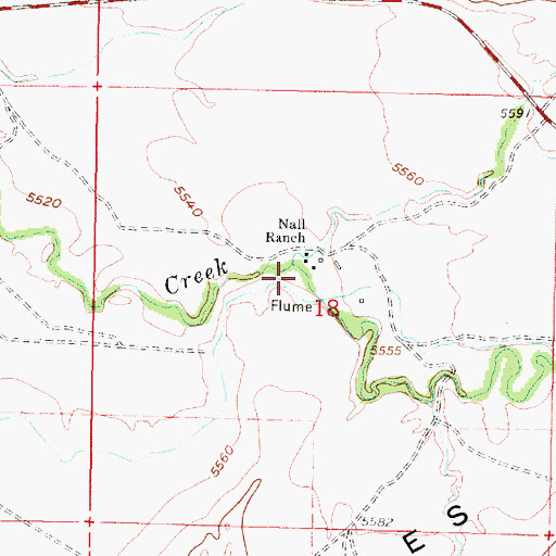 Topographic Map of Little Red Creek, WY