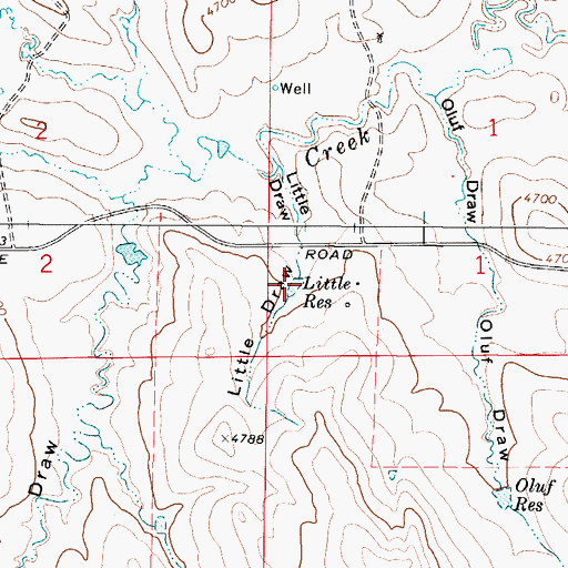 Topographic Map of Little Reservoir, WY
