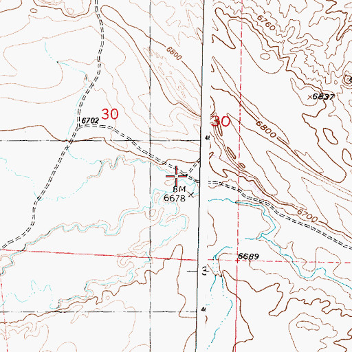 Topographic Map of Little Sage Creek, WY