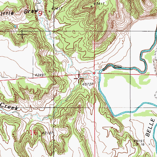 Topographic Map of Little Spring Creek, WY