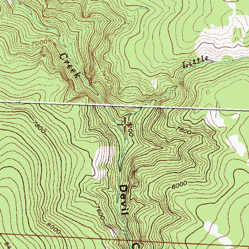 Topographic Map of Little Tepee Creek, WY