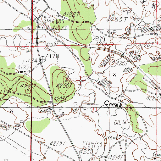 Topographic Map of Little Turner Creek, WY