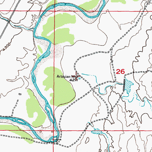Topographic Map of Little Willow Creek, WY