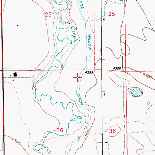 Topographic Map of Little Willow Ditch, WY