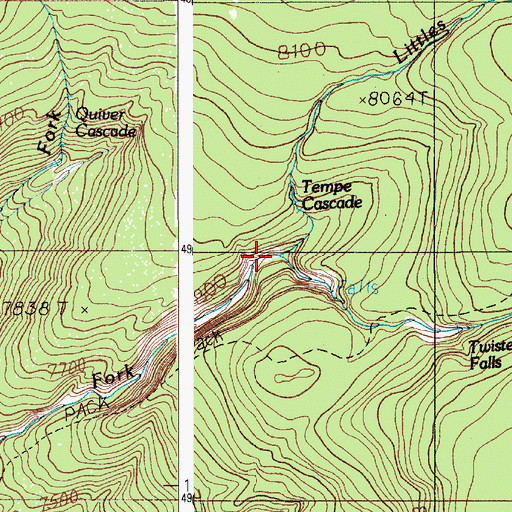 Topographic Map of Littles Fork, WY