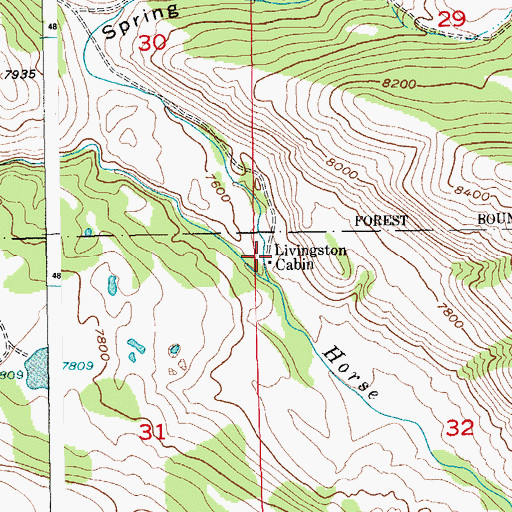 Topographic Map of Livingston Cabin, WY