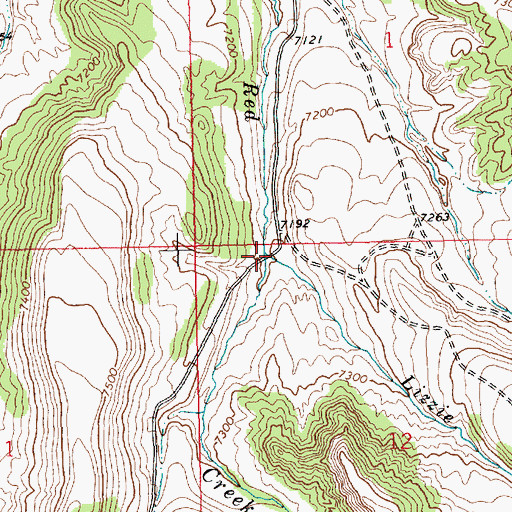 Topographic Map of Lizzie Spring Creek, WY