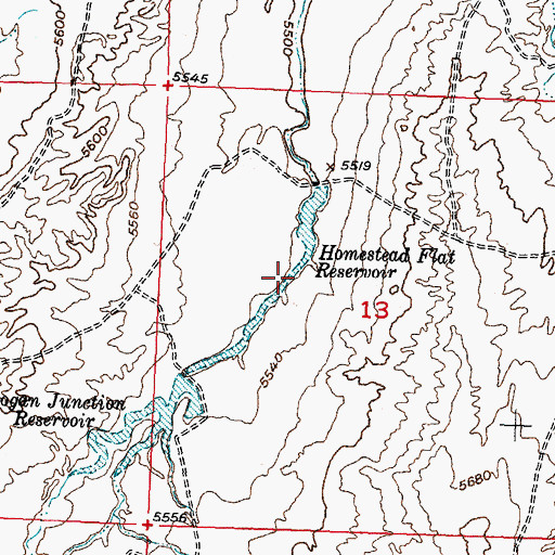 Topographic Map of Logan Junction Reservoir, WY
