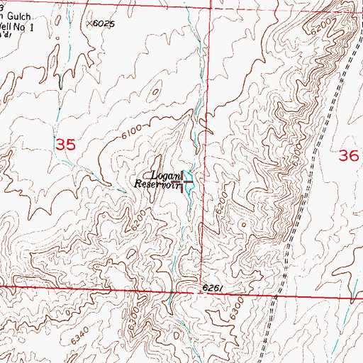 Topographic Map of Logan Reservoir, WY