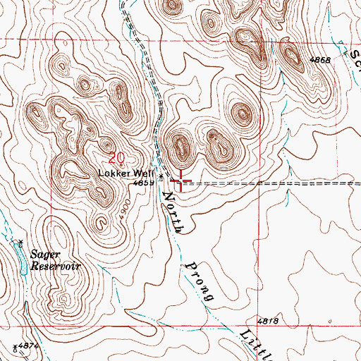 Topographic Map of Lokker Well, WY