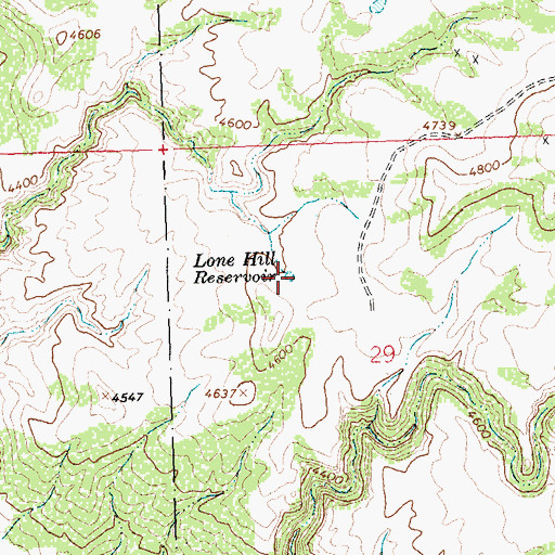 Topographic Map of Lone Hill Reservoir, WY