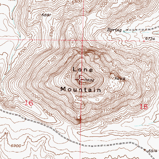 Topographic Map of Lone Mountain, WY