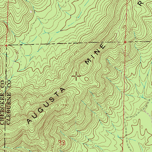 Topographic Map of Augusta Mine Ridge, AL