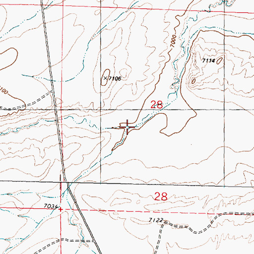 Topographic Map of Lone Tree Creek, WY