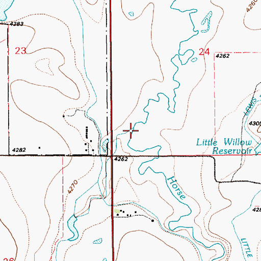 Topographic Map of Lone Tree Creek, WY