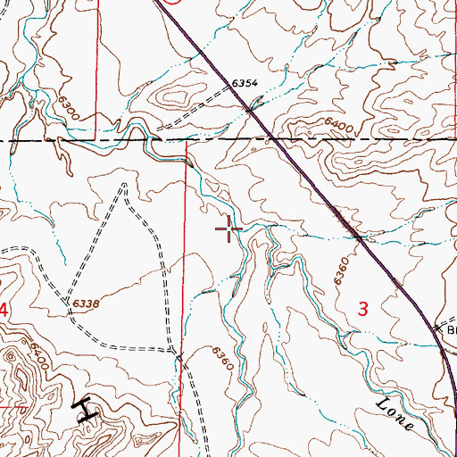 Topographic Map of Lone Tree Creek, WY
