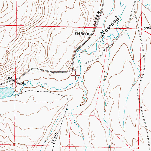 Topographic Map of Lone Tree Creek, WY