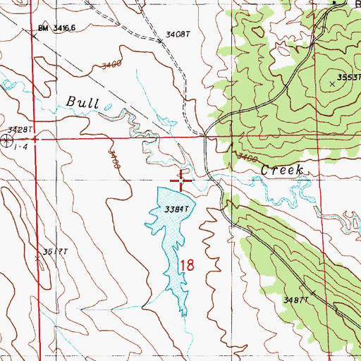 Topographic Map of Lone Tree Creek, WY