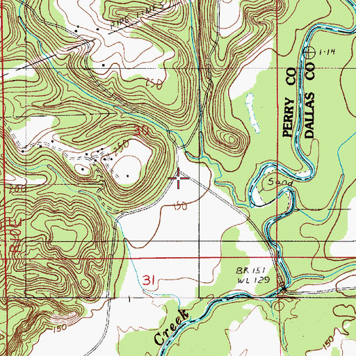 Topographic Map of Augustin, AL