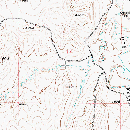 Topographic Map of Lone Tree Draw, WY