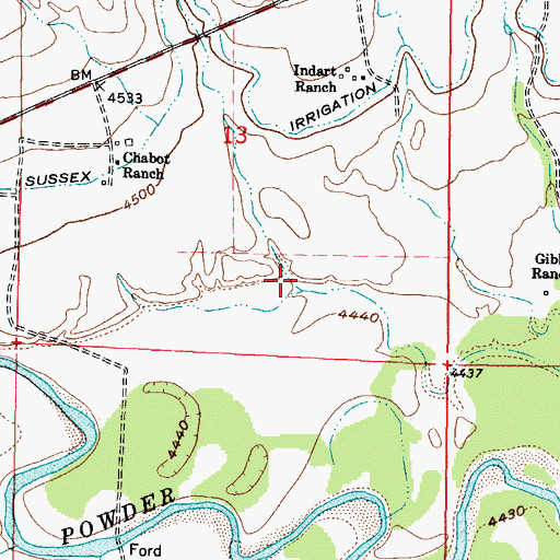 Topographic Map of Lone Tree Draw, WY