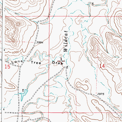 Topographic Map of Lone Tree Draw, WY
