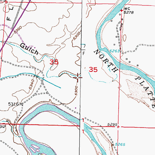 Topographic Map of Lone Tree Gulch, WY