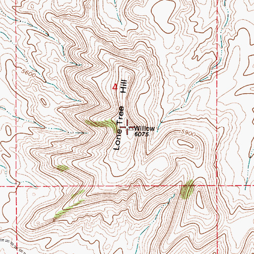Topographic Map of Lone Tree Hill, WY