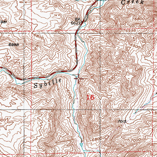 Topographic Map of Long Canyon, WY