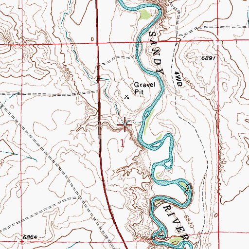 Topographic Map of Long Draw, WY