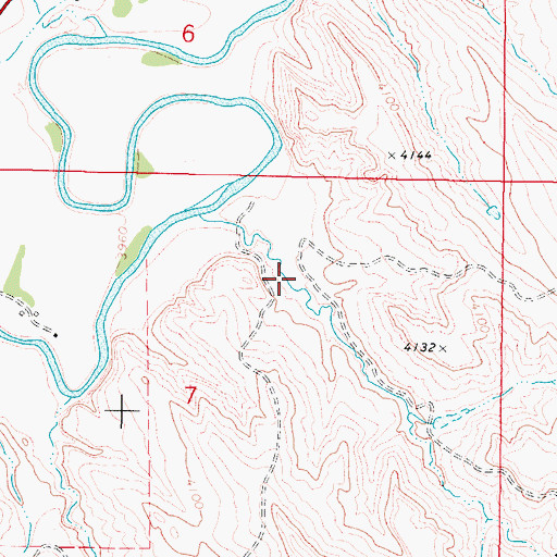 Topographic Map of Long Draw, WY