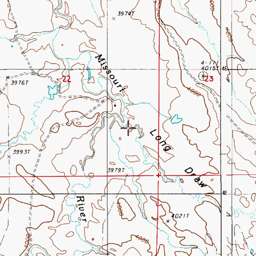 Topographic Map of Long Draw, WY