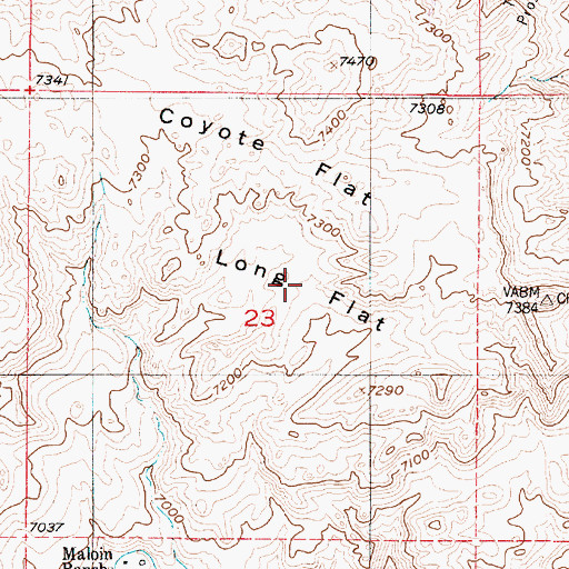 Topographic Map of Long Flat, WY