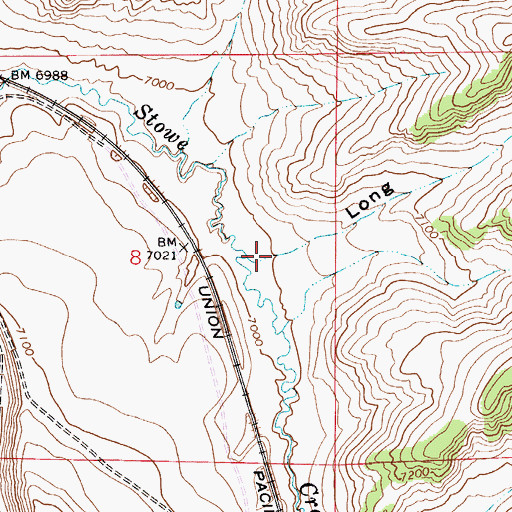 Topographic Map of Long Hollow, WY