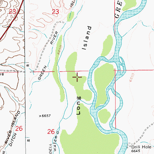 Topographic Map of Long Island, WY