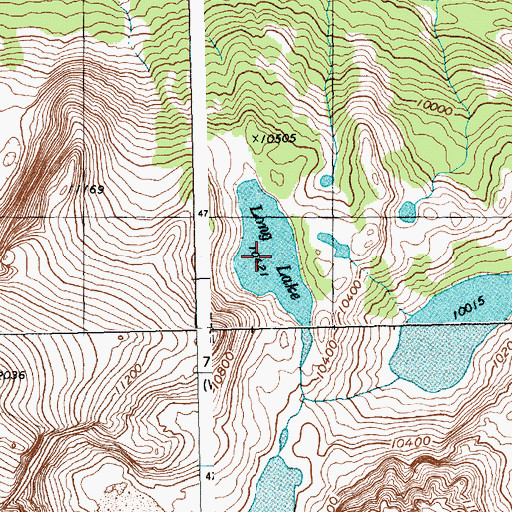 Topographic Map of Long Lake, WY