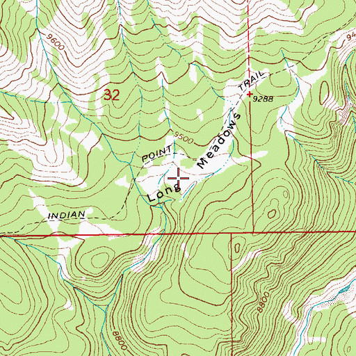 Topographic Map of Long Meadows, WY