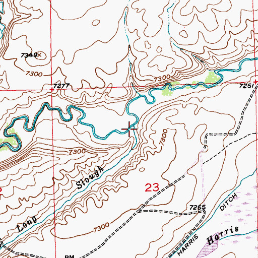 Topographic Map of Long Slough, WY